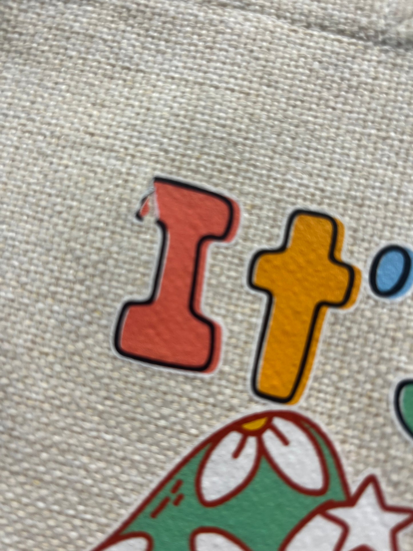 *SALE* IT'S OKAY-TOTE *ONE LETTER SLIGHTLY PEELED *