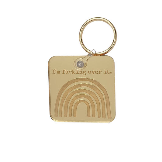 Over It Keychain - Gold