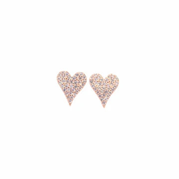 Pave Heart Stud Earrings