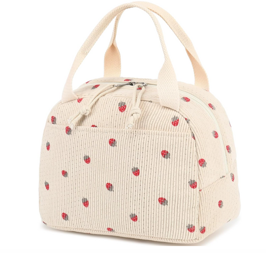 Tote Lunch Bag - Floral Corduroy