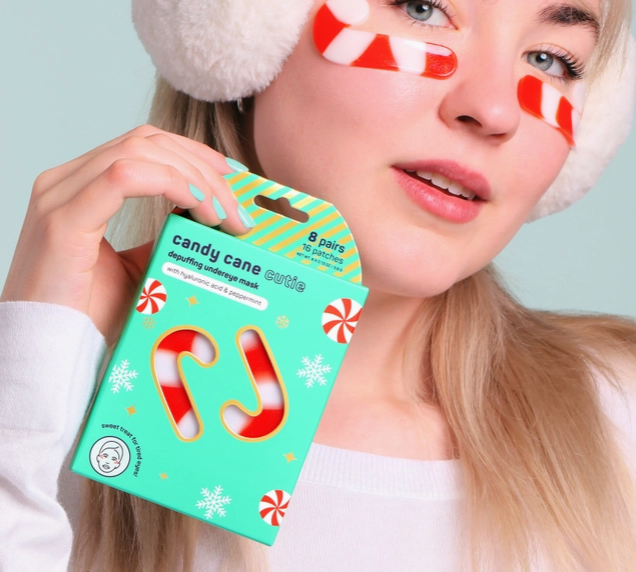 Christmas Holiday Candy Cane Cutie Depuffing Undereye Masks