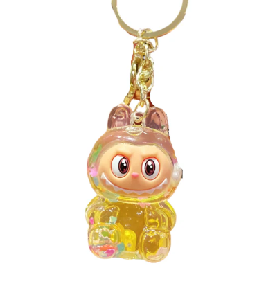 Labubu/Glitter Keychain - Yellow