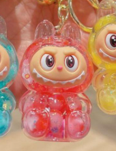 Labubu/Glitter Keychain - Red