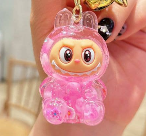 Labubu/glitter Keychain - Pink