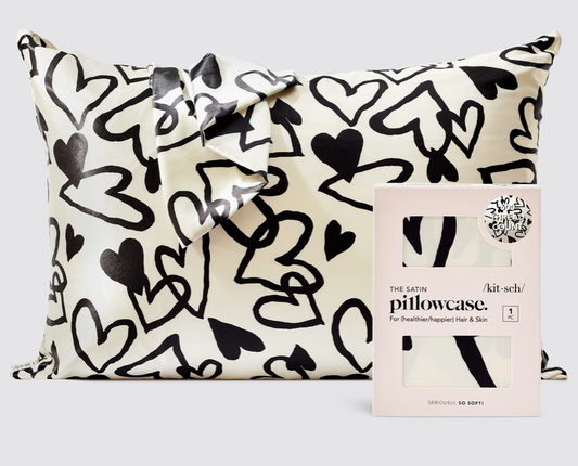 Satin Pillowcase - Hearts