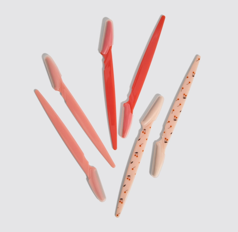 Recycled Plastic Dermaplaners 6pc Set - Asstd Cherry Blossom