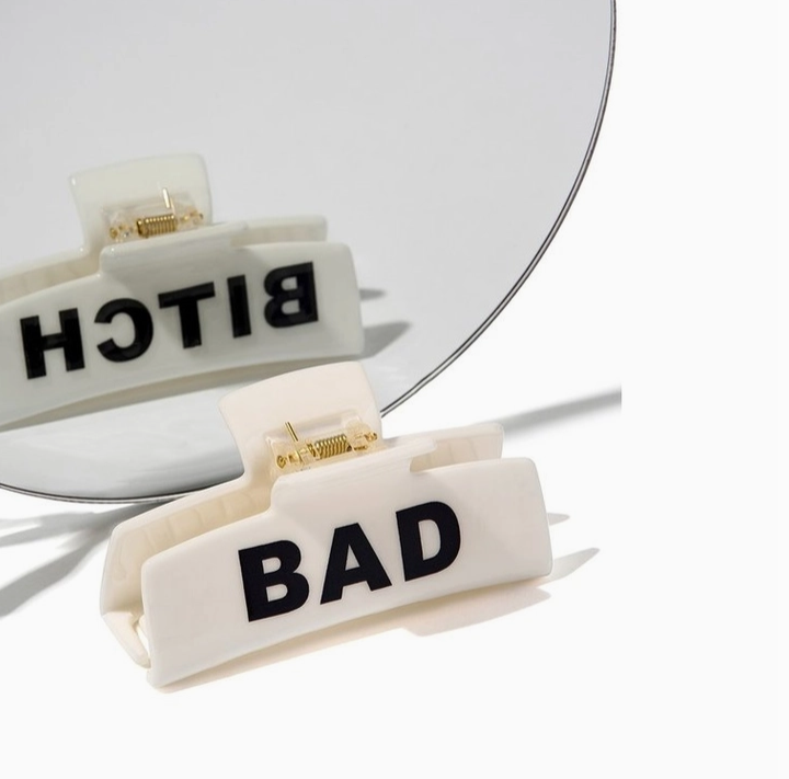 Bad Bitch Hair Clip - White