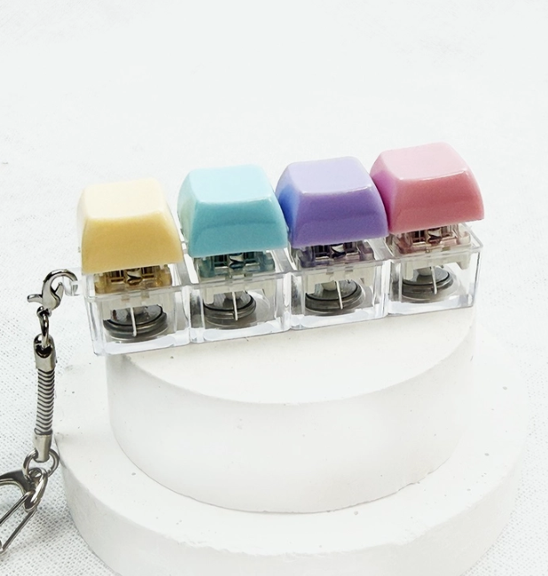 Light Up Pastel Keyboard Keychain Fidget Toy