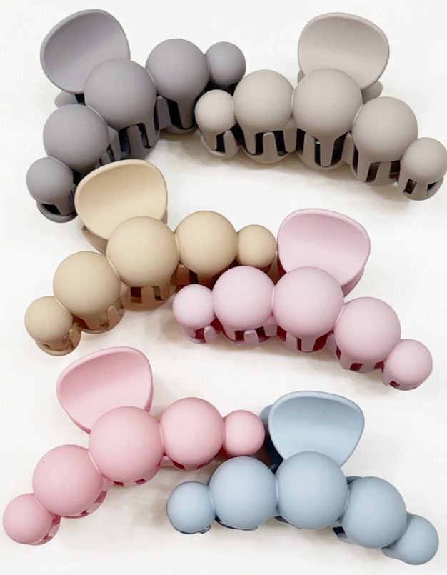 Soft Matte Bubble Pearl Hair Claw Clips