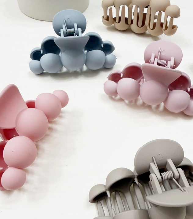 Soft Matte Bubble Pearl Hair Claw Clips