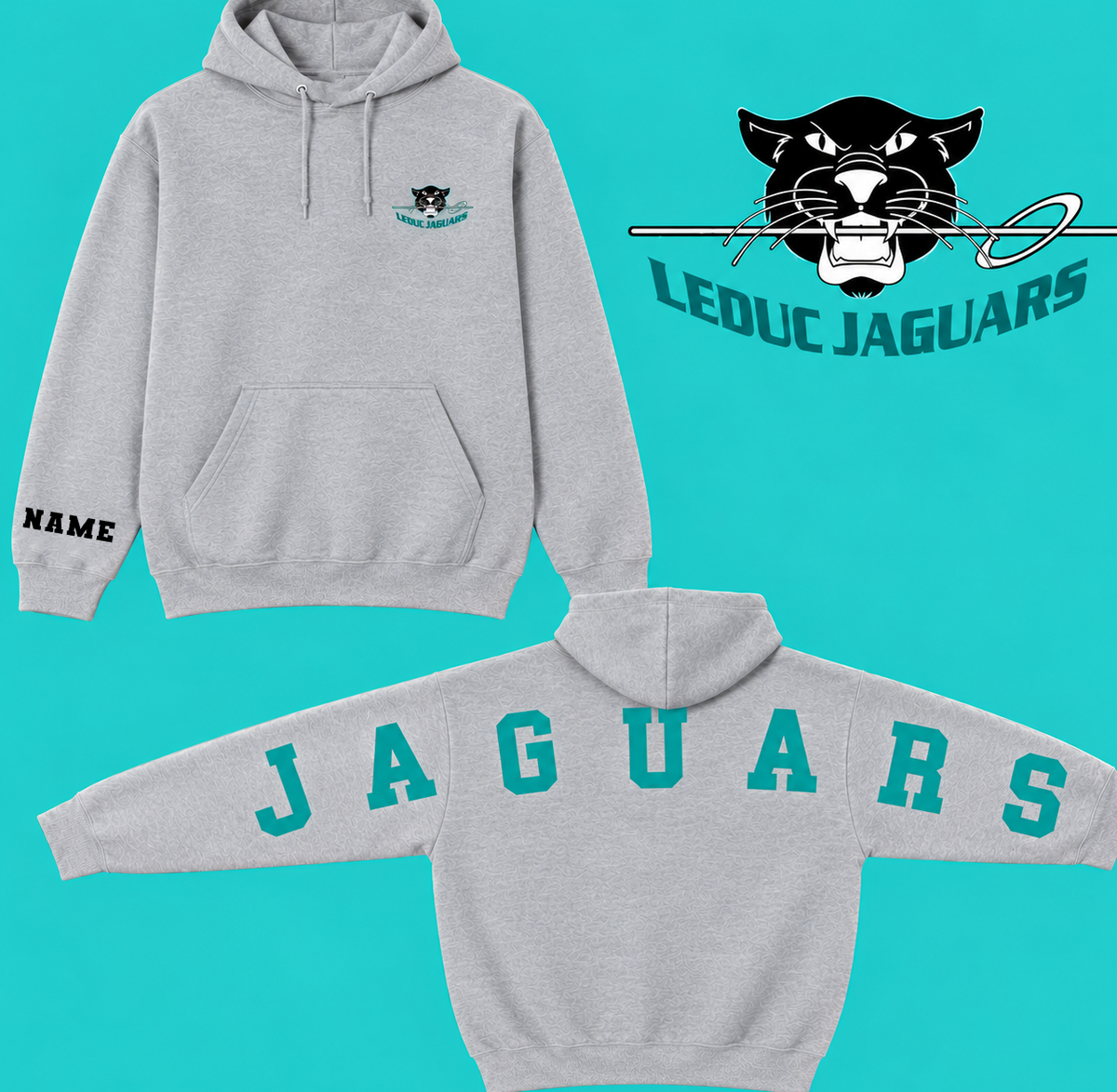 JAGUARS RINGETTE - ASH GREY HOODIE - ADULT