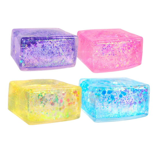 Rebound Squishy Glitter Cube