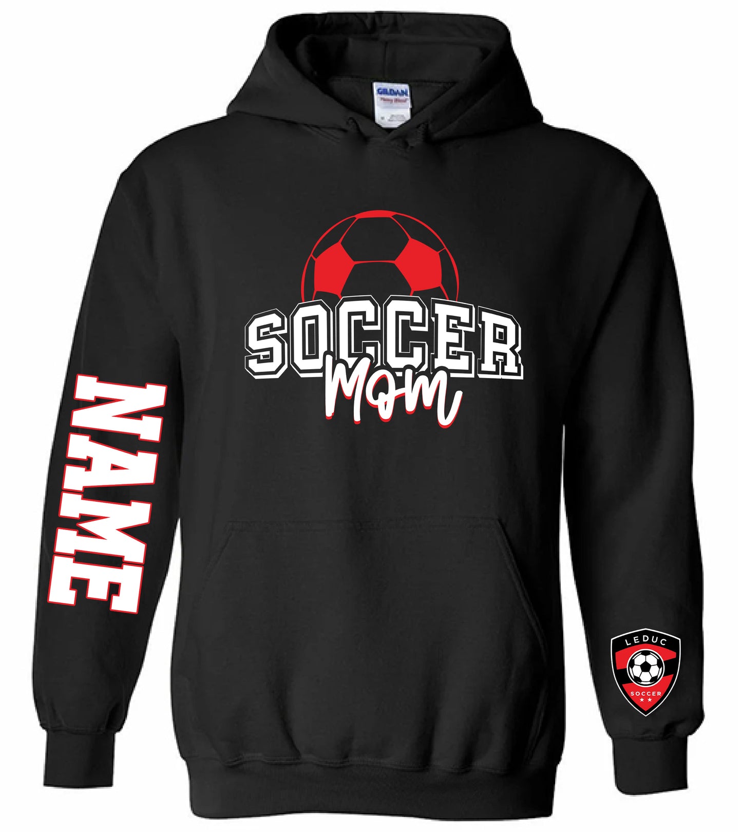 BLACK Leduc Soccer Hoodie- ADULT SIZE