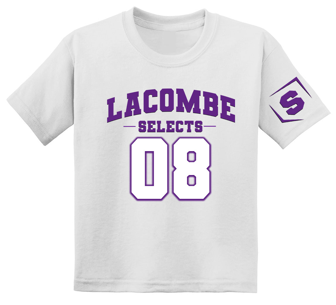 WHITE LACOMBE SELECTS - YOUTH SIZE TSHIRT