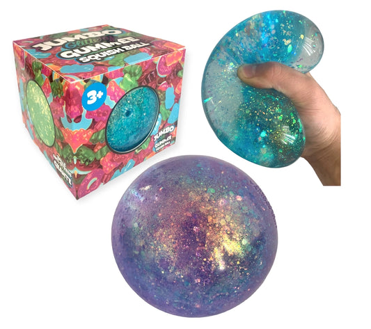 Jumbo Glittery Gummee Squish Ball - Pink - SALE