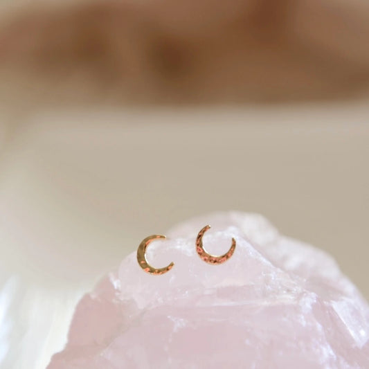 Crescent Moon Stud Earrings - Sale