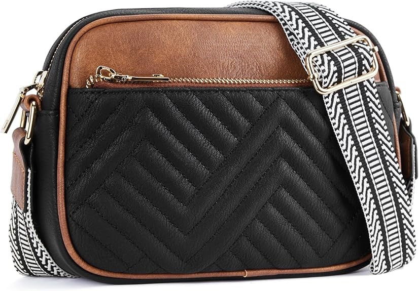Quilted Crossbody Purse - Black