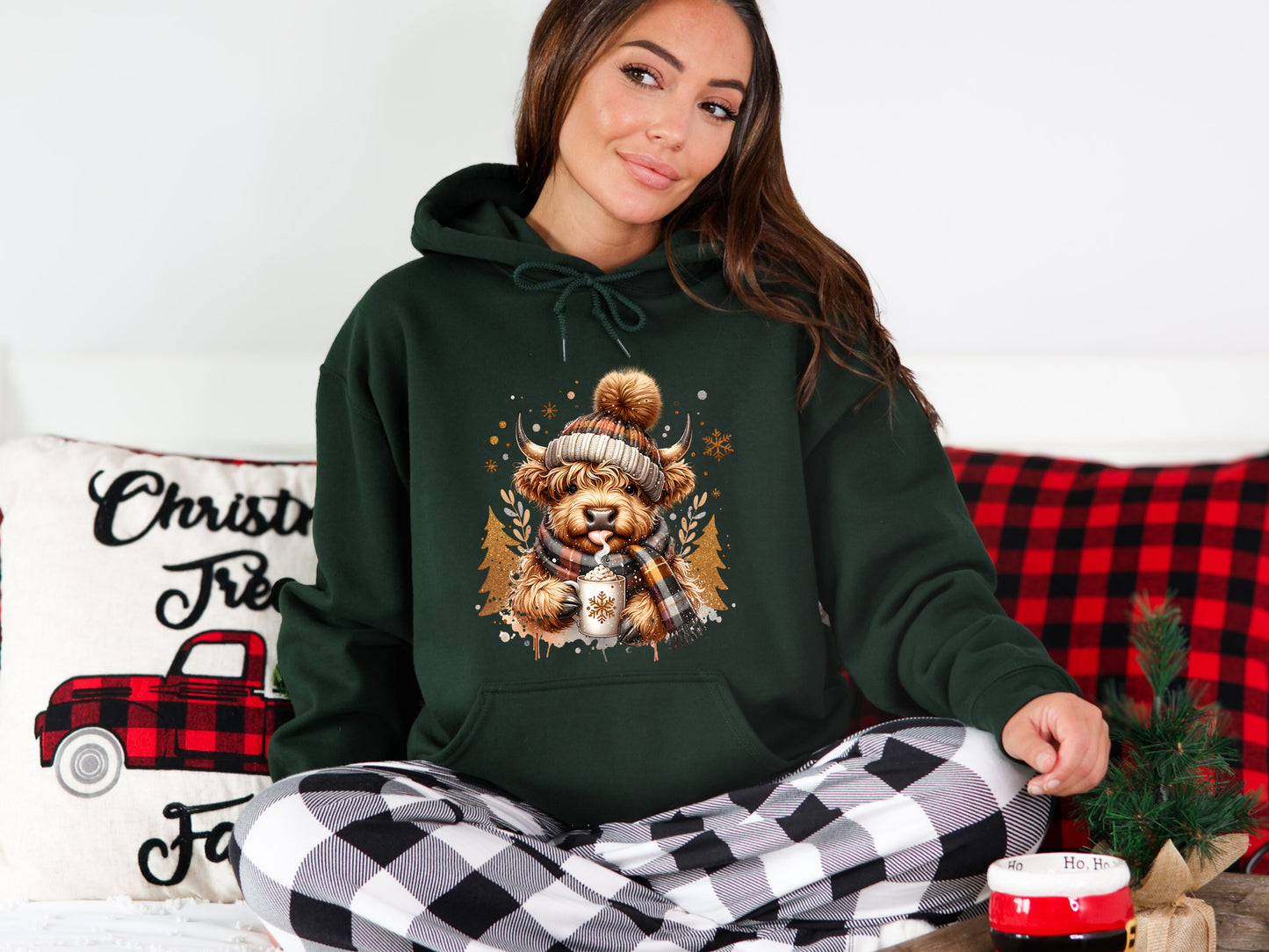 HOT COCOA CHRISTMAS COW - HOODIE