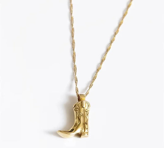 Dainty Cowgirl Boot Necklace