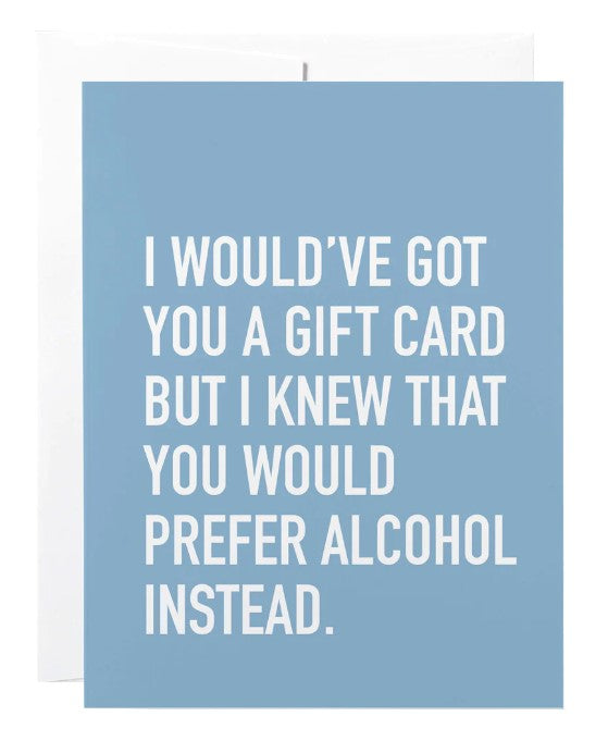 Prefer Alcohol Card