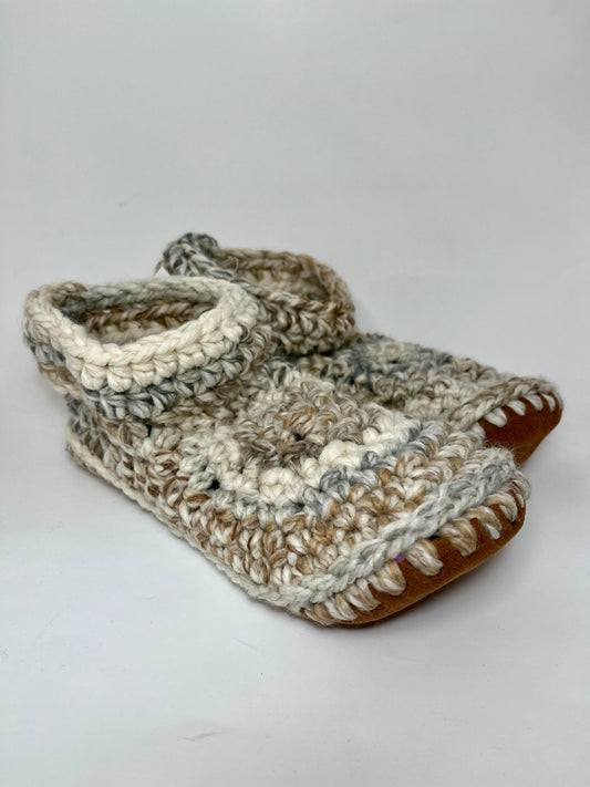 Adult Knit Slippers - Fossil