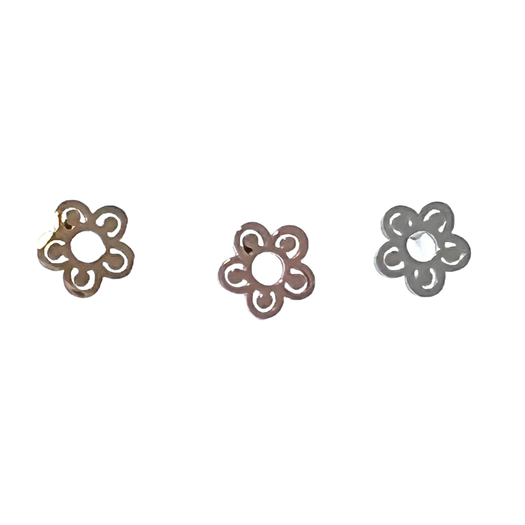 Flower Stud Earrings - Rose Gold