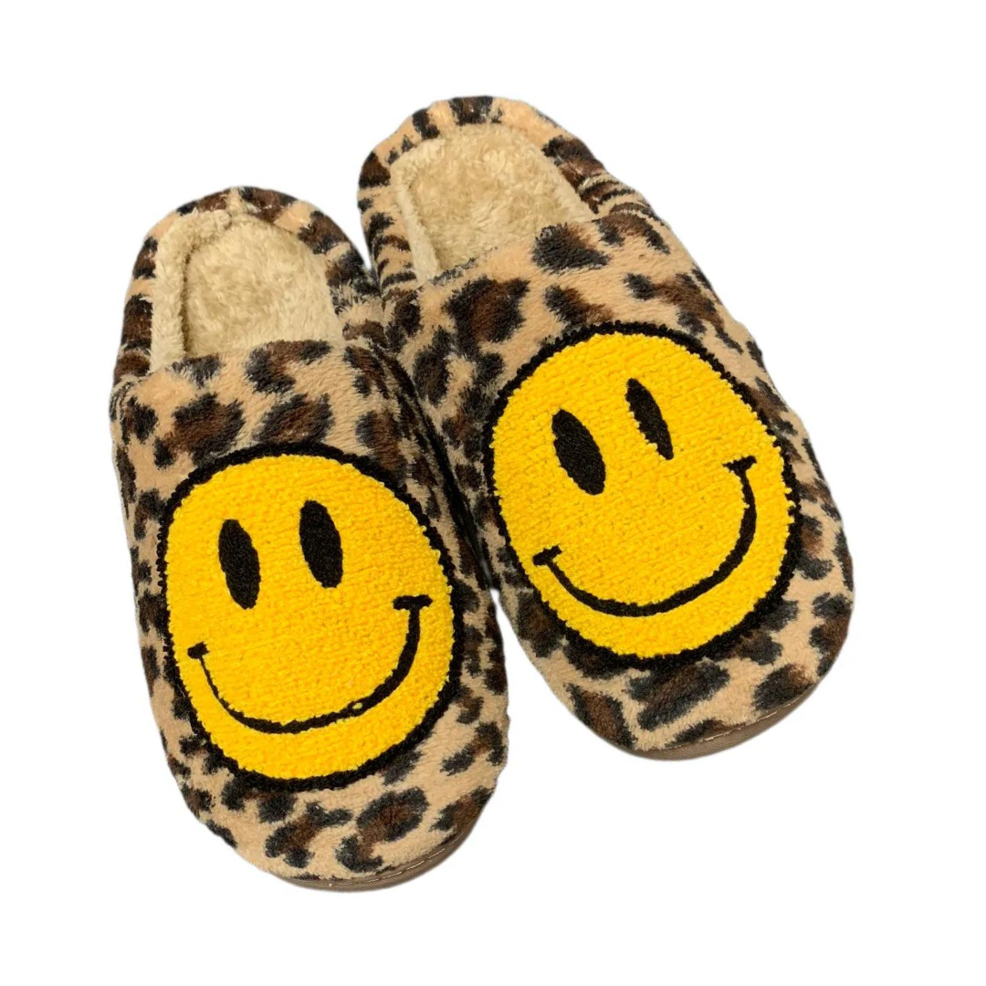 Plush Fleece Slippers - Leopard