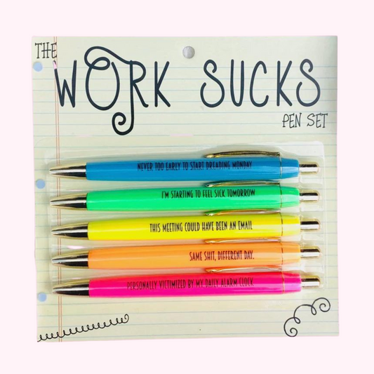 Sassy Pen Set - Work Sucks