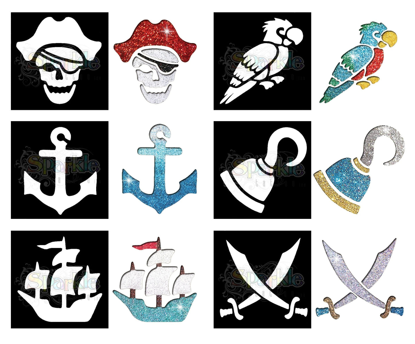Tattoo Stencils - Pirate Collection
