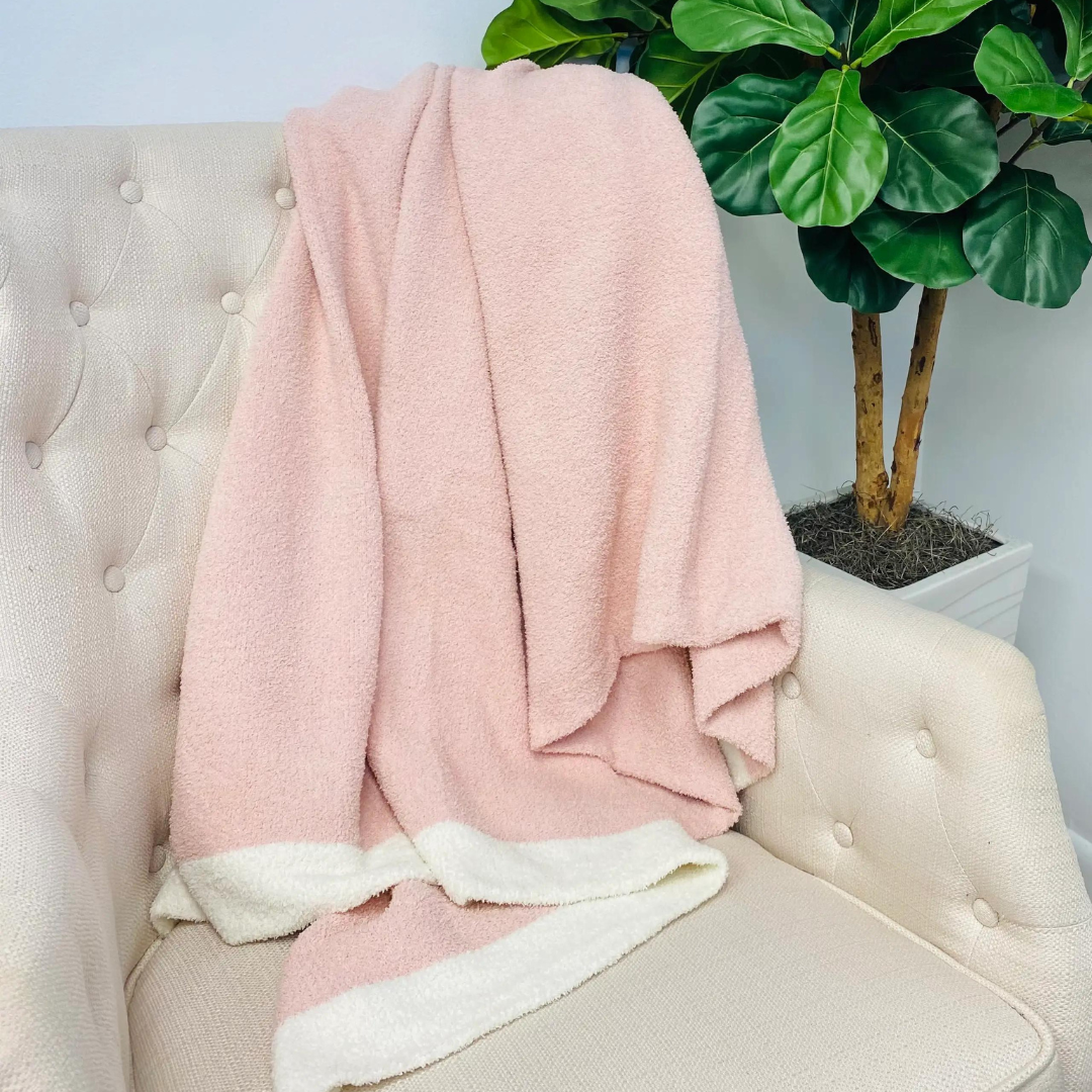 Pink Plush Throw Blanket