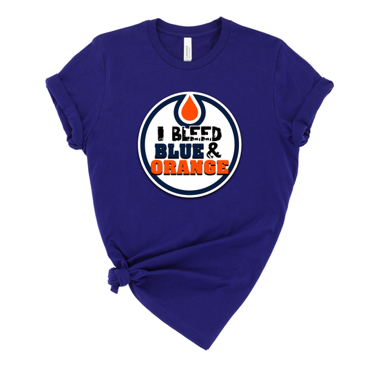 OILERS - BLEED BLUE AND ORANGE TSHIRT