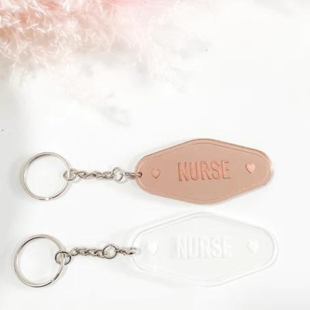 Nurse Engraved Motel Keychain - Clear