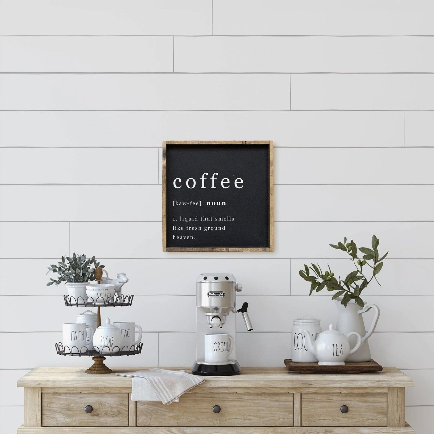 Coffee Noun Wood Sign