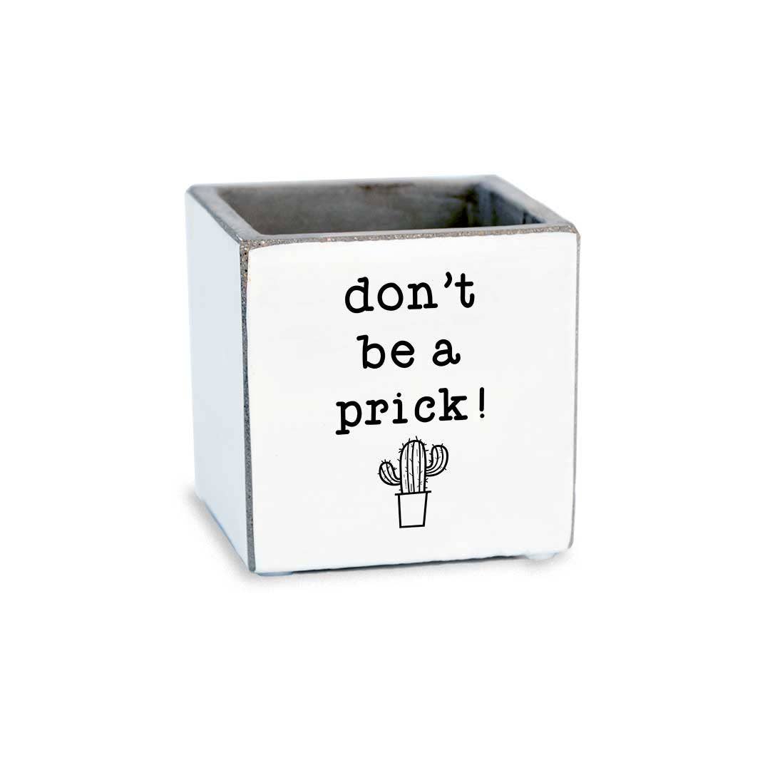 Don't Be a Prick - Small Concrete Planter